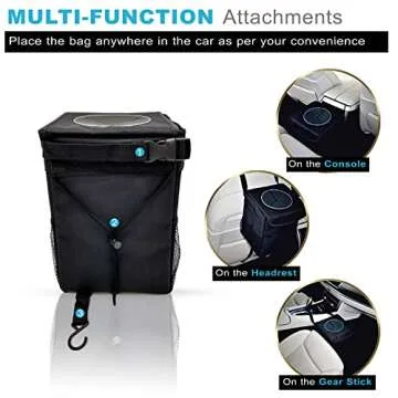 Autobase Trash Can for Car | Truck SUV Trash Bin Large 3 Gallon Size | Road Trip Must Haves | Car Gifts for Men, Women and Teens