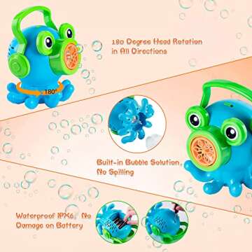 BGdoyz Octopus Bubble Blower - 2500+ Bubbles Automatic Fun for Kids at Parties