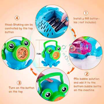 BGdoyz Octopus Bubble Machine for Kids 2500+ Bubbles