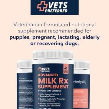 Vets Preferred Puppy Milk Replacement Formula - Dog Milk Replacer Powder Supplement for Pregnant, Lactating, Aging Dogs - Enriched with Colostrum - Nutritious Nursing Formula for Puppies - 12 Oz