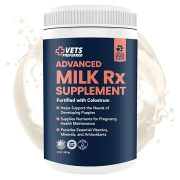 Vets Preferred Puppy Milk Replacement Formula - Dog Milk Replacer Powder Supplement for Pregnant, Lactating, Aging Dogs - Enriched with Colostrum - Nutritious Nursing Formula for Puppies - 12 Oz