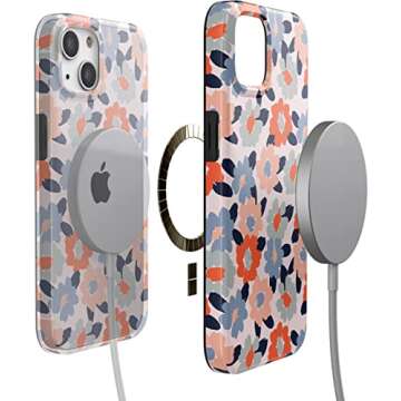 Casely iPhone 13 Case | Compatible with MagSafe | Field of Flowers | Pastel Floral Case