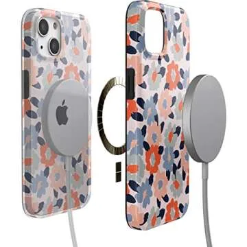 Casely iPhone 13 Case | Compatible with MagSafe | Field of Flowers | Pastel Floral Case