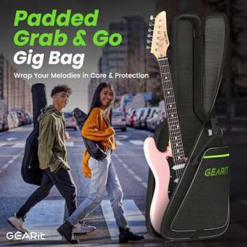 GEARit GI-150 Canyon Series, 39" Electric Guitar Set w/Amplifier, HSS Pickup with Coil Split, All-Inclusive Starter Kit with Tuner, Gig Bag, and Guitar Strap, Cable, Picks, Strings - Pink