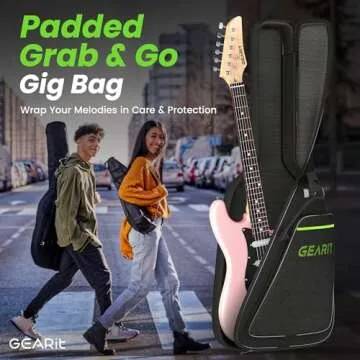 GEARit GI-150 Canyon Series, 39" Electric Guitar Set w/Amplifier, HSS Pickup with Coil Split, All-Inclusive Starter Kit with Tuner, Gig Bag, and Guitar Strap, Cable, Picks, Strings - Pink