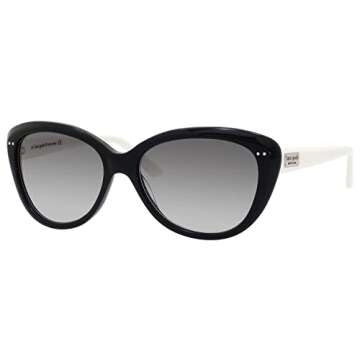 Kate Spade New York Women's Angeliq Cat-Eye Sunglasses, Black & Cream/Gray Gradient, 55 mm