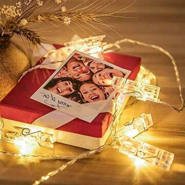 JUISEE LED Photo Clip String Lights Home Decor Indoor/Outdoor, Battery Powered String Lights Lamp for Home/Party/Christmas Decoration Christmas Birthday Wedding Party Festival Decor