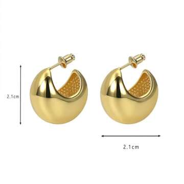 Stylish Chunky Gold Hoop Earrings for Women - Hypoallergenic All-Day Wear