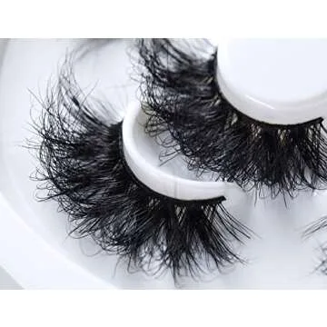 HICOCU 25mm Lashes Mink 3 Pairs False Eyelashes Dramatic Look lashes 25mm Set Pack 3D Lashes Long Volume Mink Eyelashes(WYS-SHD-3)