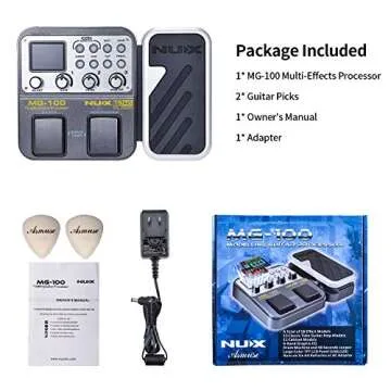 MG-100 Professional Multi-Effects Pedal Processor, Multi Effects Guitar Pedal with 72 Presets 58 Effects 40s Record, Electric Guitar Multi Effects Pedals Board with Expression Pedals Looper