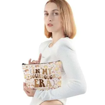 JNIAP Sourdough Baker Makeup Bag Sourdough Starter Gifts In My Sourdough Era Gifts Sourdough Bread Lover Zipper Pouch (Sourdough era mb)