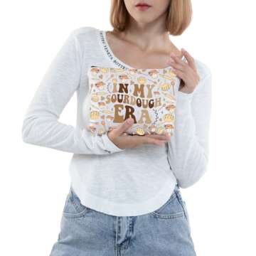 JNIAP Sourdough Baker Makeup Bag Sourdough Starter Gifts In My Sourdough Era Gifts Sourdough Bread Lover Zipper Pouch (Sourdough era mb)