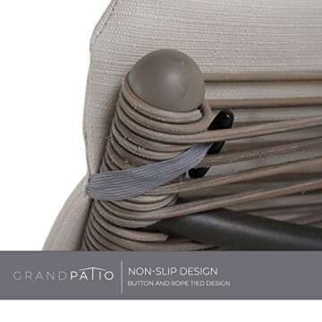 Grand patio Outdoor Chaise Lounge Sunbathing Chair Arc Lounger with Wicker Cushion Multipurpose Lounge Chair for Poolside, Tan