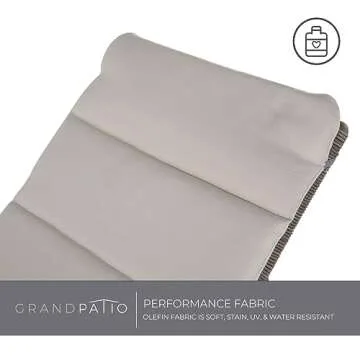 Grand Patio Outdoor Chaise Lounge with Wicker Cushion