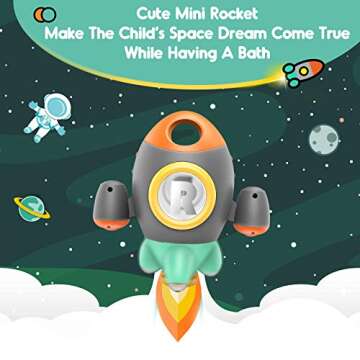 HEMRLY Space Rocket Bath Toy, Fun Water Play for Kids