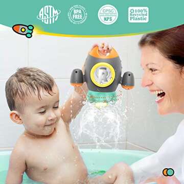 HEMRLY Space Rocket Bath Toy, Fun Water Play for Kids