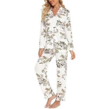 Leikar Button Up Pajamas For Women Soft Comfy Set Floral Pajama Set Postpartum Clothes S