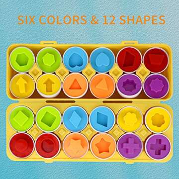 LZQINXUN Educational Toys,Matching Eggs,Egg Toy Preschool Toys for Kids and Toddlers to Learn About ...