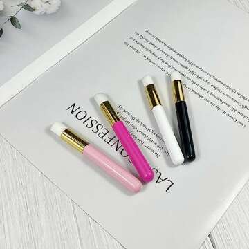 4 Pcs Lash Shampoo Brushes, Peel Off Blackhead Brush Remover Tool, Nose Pore Deep Cleaning Brush, Fa...