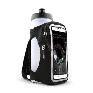 Gear Beast Running Water Bottle - 23 oz Portable Hydration Pack with Phone Holder