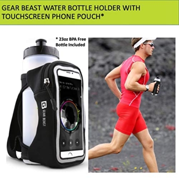 Gear Beast Running Water Bottle and Phone Holder - 23 oz