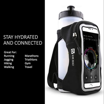 Gear Beast Running Water Bottle and Phone Holder - 23 oz