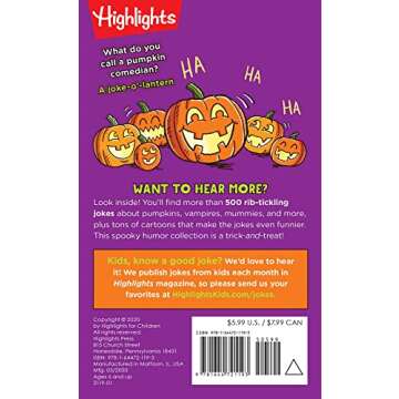 Best Kids' Halloween Jokes Ever!: Laugh Out Loud Halloween Jokes for Kids, Joke Book Full of Knock K...