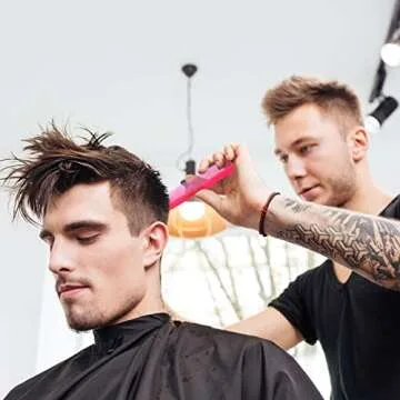 Allegro Combs 420 Hair Stylist Barbers Cutting Combs Beard Comb Mustache Mens Women Toddler Boys Braiding Hair Parting USA 3 Pc. (Neon pink)