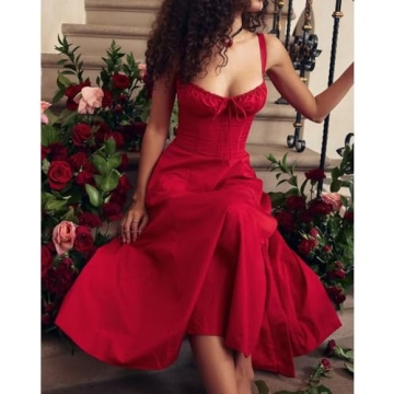 Elegant Yazinie Midi Dress for Women - Flowy A-Line Style