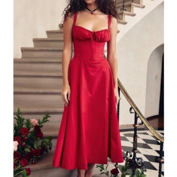 Elegant Yazinie Midi Dress for Women - Flowy A-Line Style