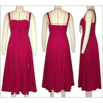 Elegant Yazinie Midi Dress for Women - Flowy A-Line Style