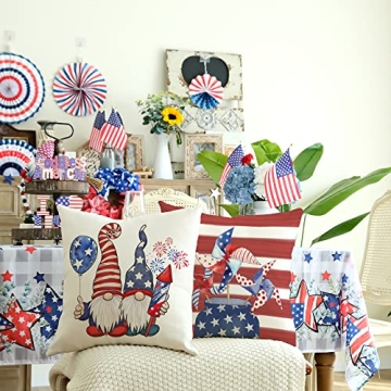 GEEORY Patriotic Pillow Covers Set for Independence Day