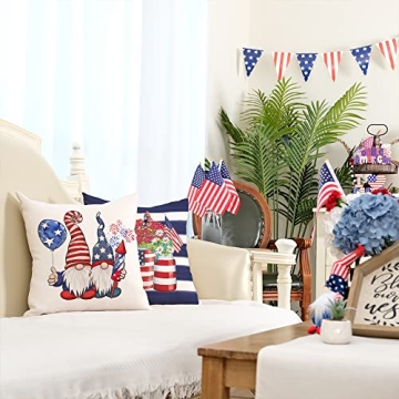 GEEORY Patriotic Pillow Covers Set for Independence Day