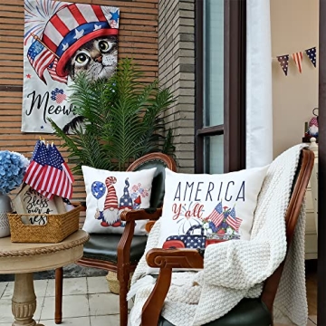 GEEORY Patriotic Pillow Covers Set for Independence Day