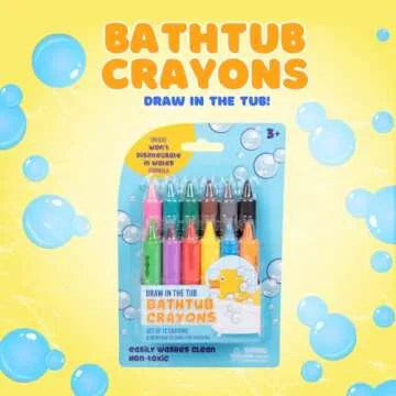 Bath Crayons Super Set - 12 Fun Colors with Storage Bag, Non-Toxic, Safe