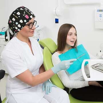 Honoson 6 Pcs Stylish Dental Scrub Caps with Buttons