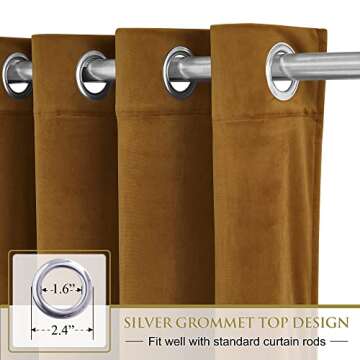 StangH Gold Brown Velvet Curtains - Luxurious 84" Long Panels for Elegant Spaces