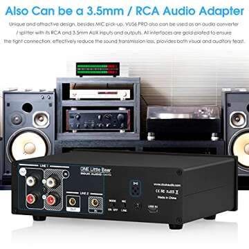 Douk Audio VU56 PRO MIC & Analog Sound Level Meter, LED Music Spectrum Visualizer, Audio Splitter with Remote Control