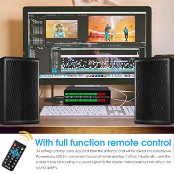 Douk Audio VU56 PRO MIC & Analog Sound Level Meter, LED Music Spectrum Visualizer, Audio Splitter with Remote Control