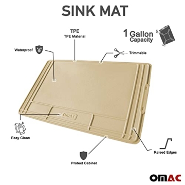 OMAC Under The Sink Mat - Waterproof Cabinet Protector