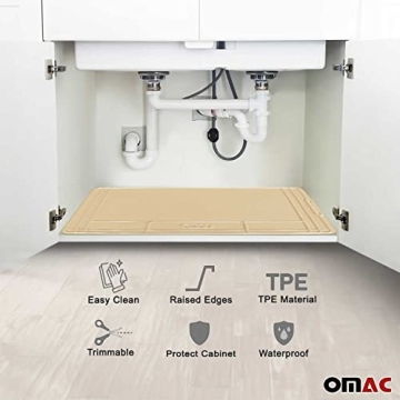 OMAC Under The Sink Mat - Waterproof Cabinet Protector
