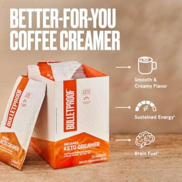 Bulletproof InstaMix Original Unflavored Keto Coffee Creamer Packets, Pack of 14, Powdered Grass-Fed Butter and Brain Octane C8 MCT Oil, Supports Brain Function