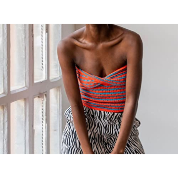 MISSACTIVER Striped Crisscross Knitted Crop Top