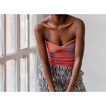 MISSACTIVER Striped Crisscross Knitted Crop Top