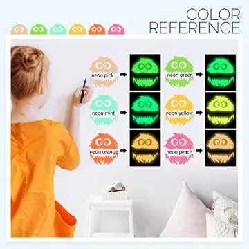 TECKWRAP Glow in Dark Matte Adhesive Vinyl Bundle 12" x 36"/Rolls for DIY Craft, Arts (Neon Pink,Mint,Orange,Green,Yellow,Peach)