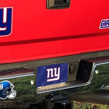 Rico Industries NFL Denver Broncos Laser Inlaid Metal License Plate Tag Silver, 6 x 12-"