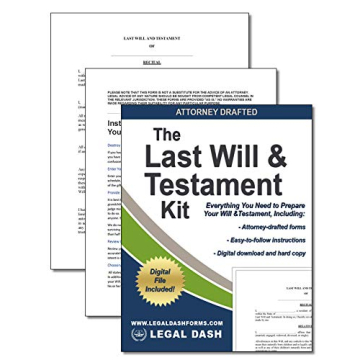 Legal Dash Last Will and Testament Kit with Forms– Do It Yourself Last Will and Testament - Includ...