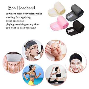 12pcs Spa Facial Headband & Silicone Brush Set for Beauty
