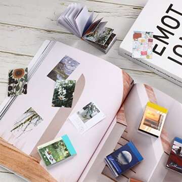 6 Sets 300 Pieces Scrapbooking Stickers Scrapbook Supplies Washi Stickers for Journaling Adhesive Decorative Sticker for Scrapbooking Diary Planner Notebook DIY Arts Crafts (Natural Style)