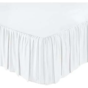 Amazon Basics Lightweight Ruffled Bed Skirt, Classic Style, Soft and Stylish 100% Microfiber With 16...